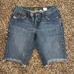 Cruel Girl Distressed Blue Denim Shorts